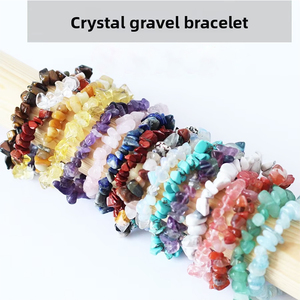 Bracelet en <span class=keywords><strong>pierre</strong></span> naturelle <span class=keywords><strong>de</strong></span> cristal d'agate, pierres concassées irrégulières, violet, rose, vert howlite, vente en gros - Product Image 1