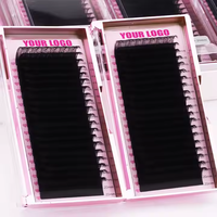 Fournitures de Cils Marque Blanche Extensions de Cils Vison Easy Fan Volume Noir Mat Extensions de Cils Individuels Cachemire Plateau de Cils