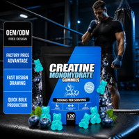 Gummies de créatine monohydrate OEM d'usine pour booster la force musculaire, supplément pré-entraînement fitness