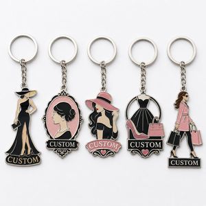 Custom Wholesale High Quality Woman Keychains Elegant Figure Key Chains Design Souvenir Fashion <b>Lady</b> <b>Keyring</b> - Product Image 1