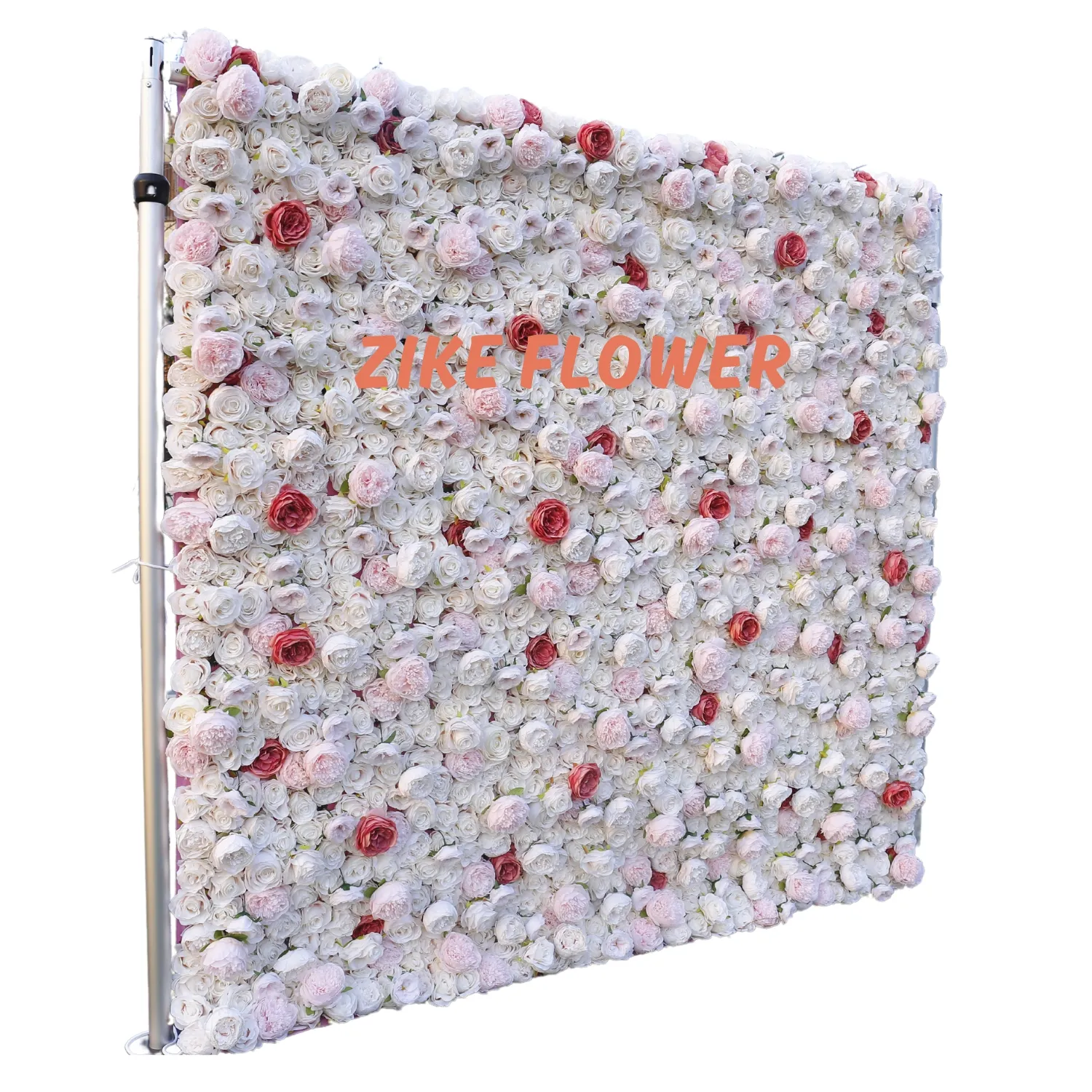 पैसे के लिए उत्कृष्ट मूल्य 8 x 8 सफेद गुलाबी फूलों की दीवार जन्मदिन मुबारक सजावट सेट शादी की सजावट पृष्ठभूमि फैब्रिक इवेंट