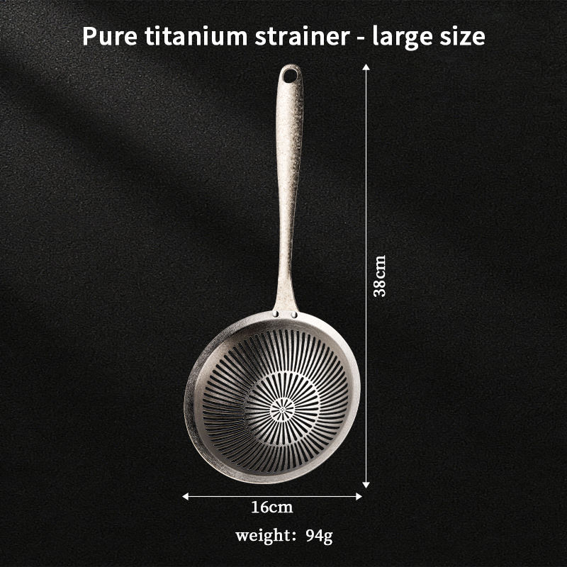Pure titanium slotted spoon(small)