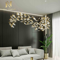 Lustre en verre LED sur mesure pour décoration intérieure de grande taille, hôtel, villa, escalier