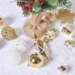 2025 vente chaude 128 pièces boule de noël en plastique électrolytique de haute qualité ensemble haut étoile arbre ornements pour décorations de fête - Product Image 1