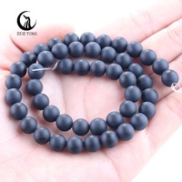 Perles d'onyx mat de 6/8/10 mm en gros, pierres naturelles givrées, cristaux de guérison, perles de pierres précieuses en vrac pour la fabrication de colliers