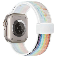 Bracelet de montre élastique réglable en nylon pour Watch Series 9 10 11, remplacement léger avec fermoir magnétique