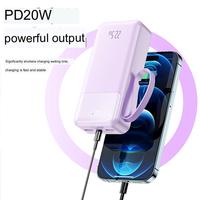 Powerbank 20000mAh 2-in-1 Kabel Powerbank Externer Akku mit Integriertem Kabel für Mobiltelefone 20000mAh Powerbank
