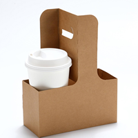 Porte-gobelet à café personnalisé, écologique, biodégradable, compostable, recyclable, durable, pour boissons chaudes à emporter, avec poignée (papier kraft)