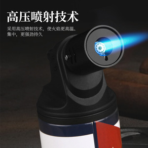 Encendedor de Butano Dark Horse Resistente al Viento, 7g, Gran Capacidad, Cuerpo Metálico, Portátil, Recargable, para Cigarros, Uso en Exteriores - Product Image 3