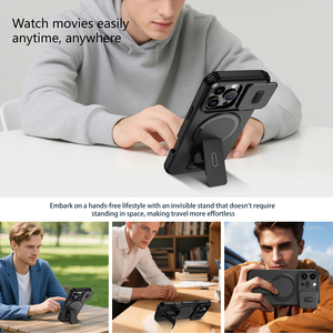 Funda de Teléfono Móvil de Lujo con Diseño de Armadura TPU+PC, a Prueba de Golpes, Magnética, con Soporte Giratorio de 360 Grados para iPhone 16 Pro Max - Product Image 5