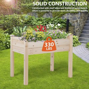 Lit de jardinage surélevé <span class=keywords><strong>en</strong></span> <span class=keywords><strong>bois</strong></span> 36L x 24W x 66H avec couverture de maison verte <span class=keywords><strong>Pots</strong></span> de fleurs et jardinières - Product Image 6