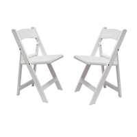 Chaise pliante en plastique pour enfants W-04, blanche, empilable, moderne, durable, portable, pour mariage, banquet, jardin, fête, location