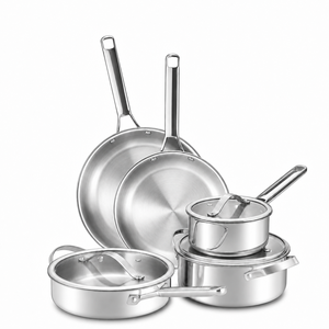 Food Grade Stainless Steel Kitchen Cookware <b>Set</b>, Fully Clad Oem Odm Factory Satin Pots and <b>Pans</b> Tc02 Stainless Steel Kitchen - Product Image 1