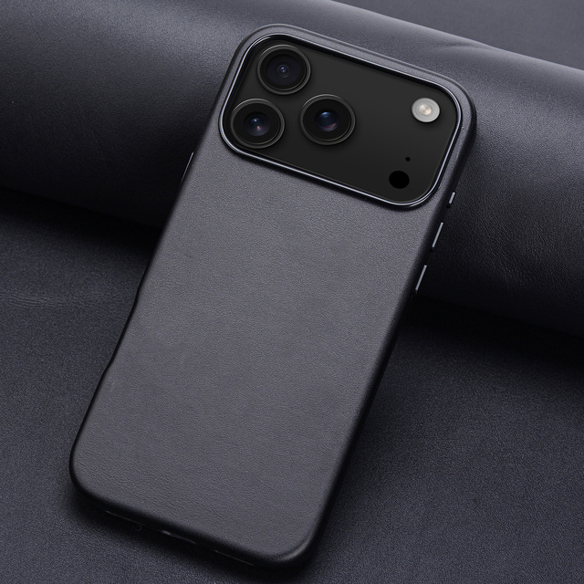 Slim Business Minimalist Premium Luxury PU Leather Magnetic Wireless Charge Phone Case for 17 16 15 14 13 Pro Max