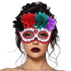 Halloween Maskerade Maske Mexikanischer Tag der Toten Maske für Frauen Männer Zuckers chädel Blume Augen maske Phantasie Karneval Party Maske - Product Image 1