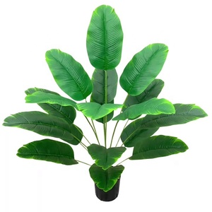 Hiasan tengah meja harga rendah 18 kepala 75 cm tanaman pot Semak hijau daun pisang wisatawan plastik - Product Image 2