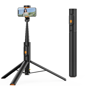 Trépied de <span class=keywords><strong>voyage</strong></span> extensible tout-en-un et perche à selfie en plastique avec télécommande sans fil compatible pour smartphones <span class=keywords><strong>iPhone</strong></span> et Android - Product Image 1