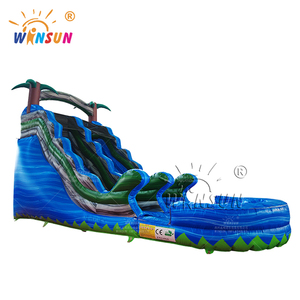 Winsun thiết kế mới sóng màu xanh trượt nước <span class=keywords><strong>Inflatable</strong></span> với hồ bơi cho sân chơi ngoài trời và các bữa tiệc của trẻ em - Product Image 2