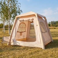 Tente pneumatique portable pliable à double couche, abri de camping imperméable, 4,6 m², sans installation, tente de nuit en plein air