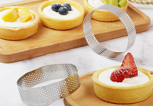 Anneaux de tarte perforés cuisson moule à pâtisserie en métal Dessert français petite tarte aux fruits croûte <span class=keywords><strong>cercle</strong></span> tartelette acheteurs de nourriture commerciale - Product Image 6