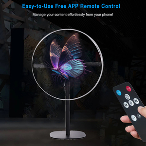 30cm <span class=keywords><strong>mini</strong></span> máy tính để bàn trong suốt bảo vệ Bìa Holographic 3D LED Fan hiển thị trong nhà 3D Hologram chiếu với LED fan - Product Image 2