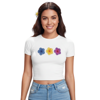 Chemise à imprimé floral esthétique hawaïenne tropicale, logo Aloha Hibiscus personnalisable, tissu en toile anti-UV pour femmes, idéale pour la plage en été