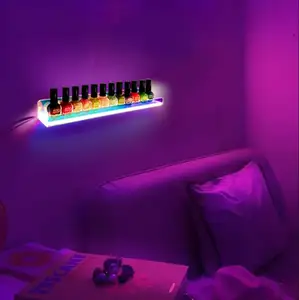 Étagère murale à LED pour vernis à ongles, présentoir organisateur de vernis à ongles en acrylique transparent pour cosmétiques POP Lunettes de soleil Jouets <span class=keywords><strong>CD</strong></span> - Product Image 1