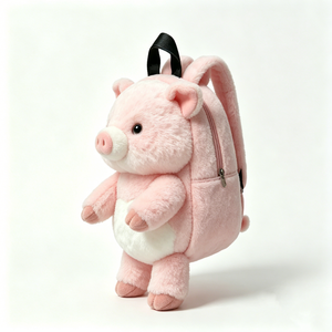 Bolso de peluche con forma de cerdo gordo, Mochila de peluche de cerdo, Mochila de peluche con forma de animal, Mochila escolar con temática de cerdo - Product Image 3