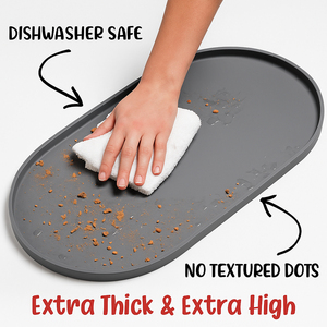 Tapis de Nourrissage Réutilisable en Silicone pour Chien, Forme Ovale et Ronde, Extra Épais, Imperméable, avec Bord Relevé - Product Image 4