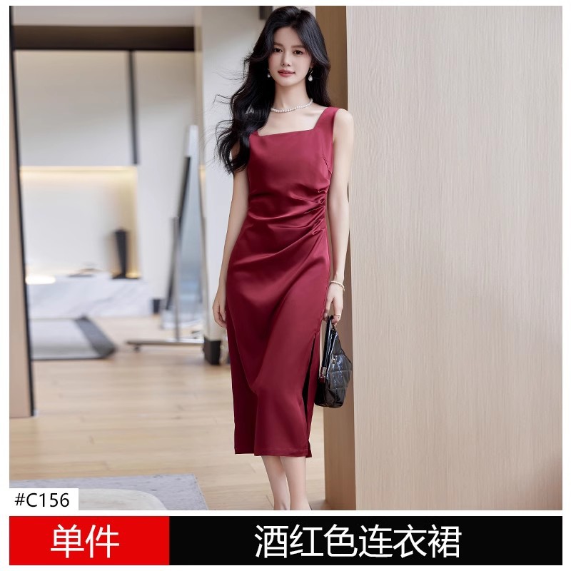 Burgundy dress