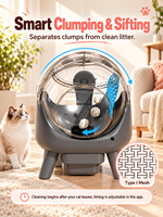 Kotak Pasir Kucing Otomatis dengan Pembersihan Sendiri, Kontrol Aplikasi, dan Sensor Keamanan untuk Banyak Kucing