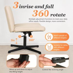 เก้าอี้สำนักงานแบบเรียบง่ายทันสมัยเก้าอี้หมุนปรับได้พร้อมขาโลหะสำหรับห้องนั่งเล่นสำนักงานโต๊ะเครื่องแป้งคอมพิวเตอร์ - Product Image 2