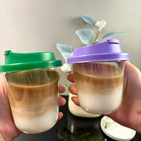 Gobelets personnalisés en plastique transparent PET 360ml 500ml 700ml pour café glacé avec couvercles et pailles – Prix usine