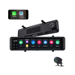 V88 4G inalámbrico carplay Android auto 4G espejo coche DVR Android 10 4 + 64G con ADAS WIFI GPS navegación Monitor de transmisión en vivo