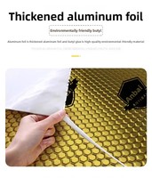 Panneau d'isolation acoustique et anti-vibration pour portière de voiture en caoutchouc butyle, feuille d'aluminium et polymère synthétique, épaisseur 2 mm, auto-adhésif