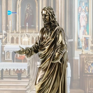 Sculpture religieuse catholique en métal moulé, modèle de jardin extérieur, taille personnalisée, bronze traditionnel, Jésus sans-abri, art religieux en bronze - Product Image 4