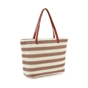 Nova Moda Palha Bolsa Grande Capacidade Eco Amigável Bolsa Bolsa Delicada Para Praia Viagens Compras Para Senhoras Mulheres Meninas