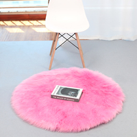Tapis rond en peau de mouton 300x300, taille et couleur personnalisées, grande zone de salon, sol, tapis et moquette en fausse fourrure