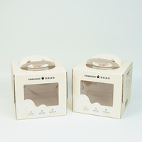 Boîte cadeau en papier OEM avec fenêtre transparente en PET, boîte à dessert de qualité alimentaire avec logo personnalisé pour fournisseur d'emballages de boulangerie