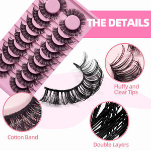 10 paires de faux <span class=keywords><strong>cils</strong></span> bouclés russes Simulation de <span class=keywords><strong>courbure</strong></span> DD <span class=keywords><strong>cils</strong></span> naturels en stock en gros - Product Image 4