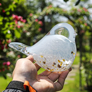 Figura de Pájaro de Cristal Hecha a Mano, Pulida, Ecológica, Azul Pálido, Regalo de Navidad o Cumpleaños, Animales Decorativos Coleccionables, Decoración para el Hogar - Product Image 4