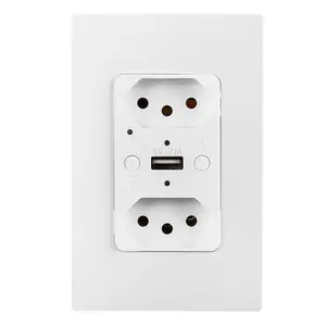 Wall Mounted Brazil Socket Support Amazon Alexa and Google Home WIFI Smart Wall Outlet for Brazilian market