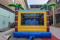 Château gonflable avec toboggan aquatique en forme de palmier, piscine, château gonflable, parcours d'obstacles, maison de saut gonflable, toboggans aquatiques