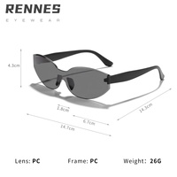 Nouvelle vente en gros Rennes lunettes de soleil légères sans monture UV400 % Protection UV lunettes de mode pour hommes femmes utilisation intérieure et extérieure