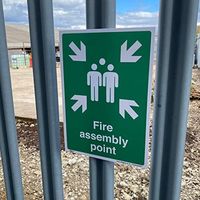 Panneau de signalisation de sécurité réfléchissant « Point d'assemblage en cas d'incendie » - Panneau en aluminium haute visibilité pour évacuation d'urgence