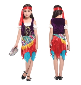 Exquisito y Hermoso Vestido <span class=keywords><strong>de</strong></span> Estilo Gitano <span class=keywords><strong>de</strong></span> Poliéster para Fiesta <span class=keywords><strong>de</strong></span> <span class=keywords><strong>Halloween</strong></span> Infantil, <span class=keywords><strong>Disfraz</strong></span> <span class=keywords><strong>de</strong></span> Cosplay para Niñas - Product Image 1