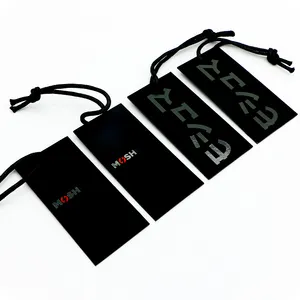 नई मॉडल डिजाइन कस्टम mens लटका टैग के लिए Multifunctional मैट काले कागज हाथ टैग शॉर्ट्स बैग जूते चीन टेकनीक
