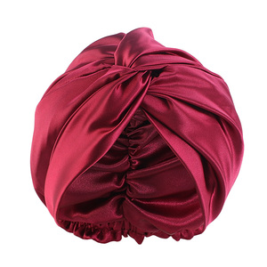 Gorro de satén de doble capa azul real en 7 colores, venta al por mayor, gorro de seda, turbante, gorro de dormir con mucha más elasticidad - Product Image 4