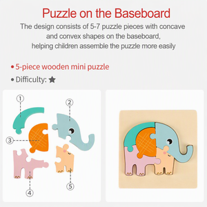 Puzzle 3D in Legno con Animali e Veicoli, Gioco Educativo Montessori per Abilità Motorie Fini, Vendita all'Ingrosso OEM ODM - Product Image 2