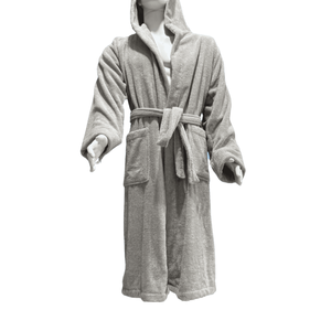 Peignoir à capuche <span class=keywords><strong>en</strong></span> velours 100 % coton de qualité supérieure, doux et absorbant, <span class=keywords><strong>en</strong></span> tissu éponge, <span class=keywords><strong>pour</strong></span> hommes et femmes, idéal <span class=keywords><strong>pour</strong></span> hôtel et spa - Product Image 1
